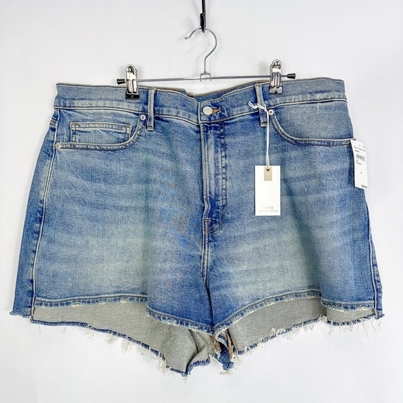 Good American Pants - Good American Good 90's Mid Rise Relaxed Denim Shorts